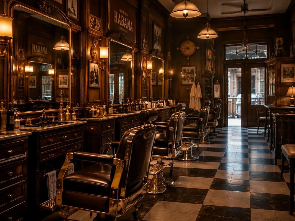 Interior da barbearia